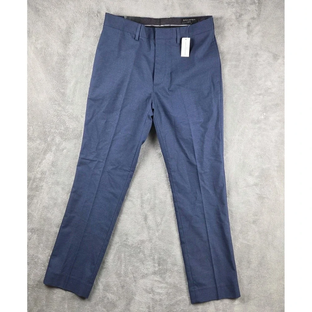 NWT Banana Republic Aiden Slim Navy Blue Dress Pants Mens 31x30 Stretch
